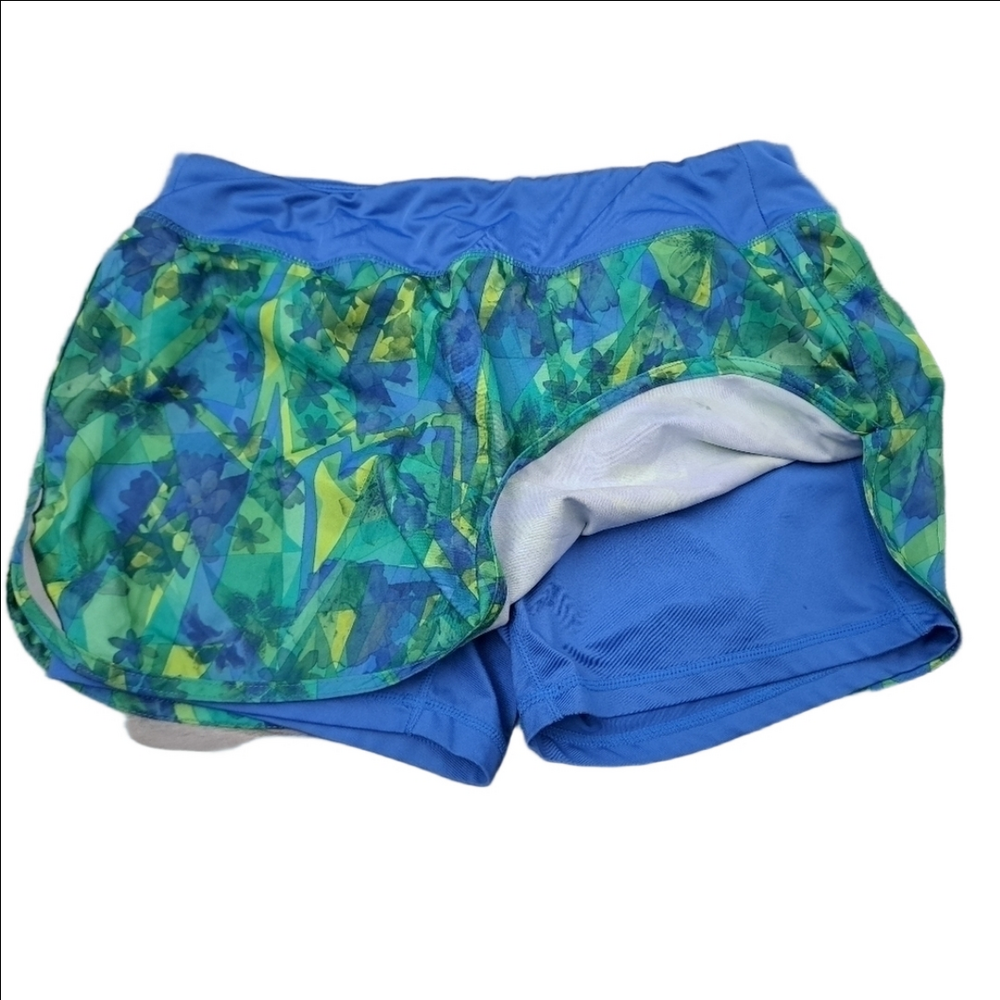 HEAD skort tennis skirt blue green abstract pattern coastal athleisure ladies Lg